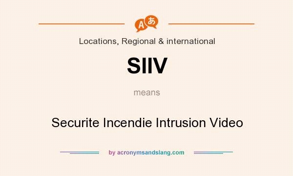 What does SIIV mean? It stands for Securite Incendie Intrusion Video