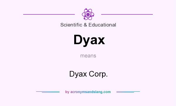 What does Dyax mean? It stands for Dyax Corp.