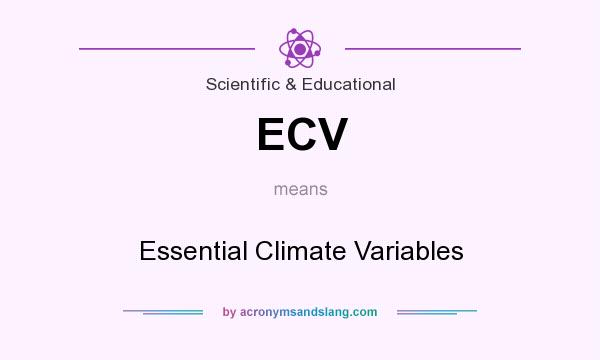 What does ECV mean? It stands for Essential Climate Variables
