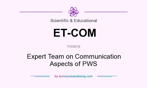 What does ET-COM mean? It stands for Expert Team on Communication Aspects of PWS