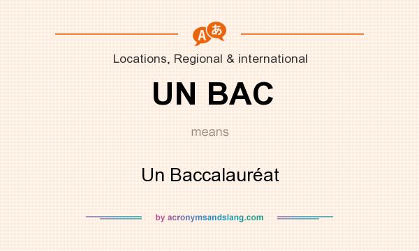 What does UN BAC mean? It stands for Un Baccalauréat