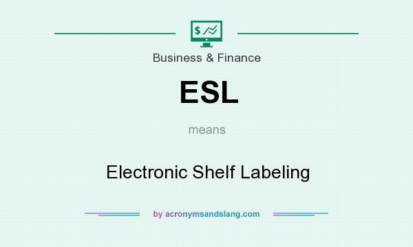 What does ESL mean? It stands for Electronic Shelf Labeling