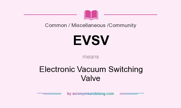 What does EVSV mean? It stands for Electronic Vacuum Switching Valve