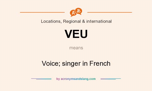 What does VEU mean? It stands for Voice; singer in French