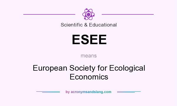 What does ESEE mean? It stands for European Society for Ecological Economics