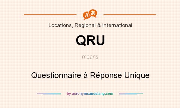 What does QRU mean? It stands for Questionnaire à Réponse Unique
