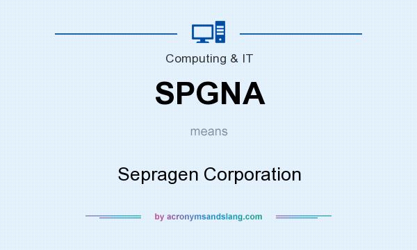 What does SPGNA mean? It stands for Sepragen Corporation