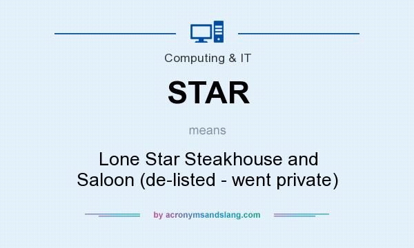 What does STAR mean? It stands for Lone Star Steakhouse and Saloon (de-listed - went private)