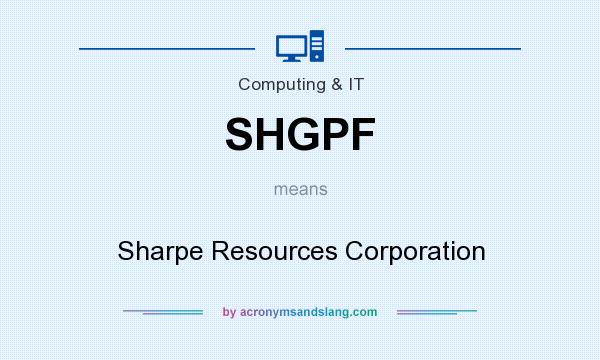 What does SHGPF mean? It stands for Sharpe Resources Corporation