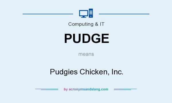 What does PUDGE mean? It stands for Pudgies Chicken, Inc.