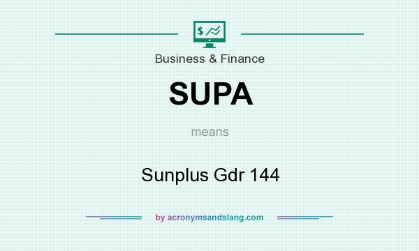 What does SUPA mean? It stands for Sunplus Gdr 144