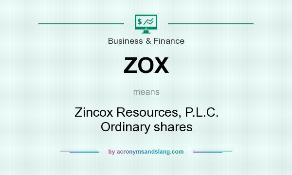 What does ZOX mean? It stands for Zincox Resources, P.L.C. Ordinary shares