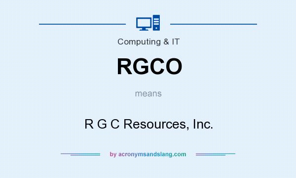 What does RGCO mean? It stands for R G C Resources, Inc.