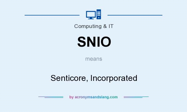 What does SNIO mean? It stands for Senticore, Incorporated