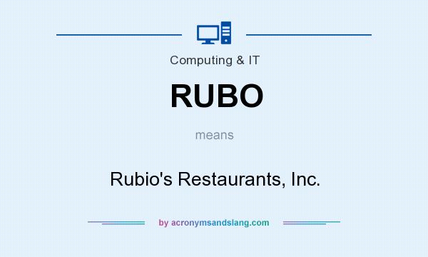 What does RUBO mean? It stands for Rubio`s Restaurants, Inc.