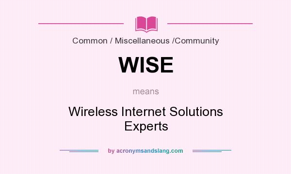 What does WISE mean? It stands for Wireless Internet Solutions Experts