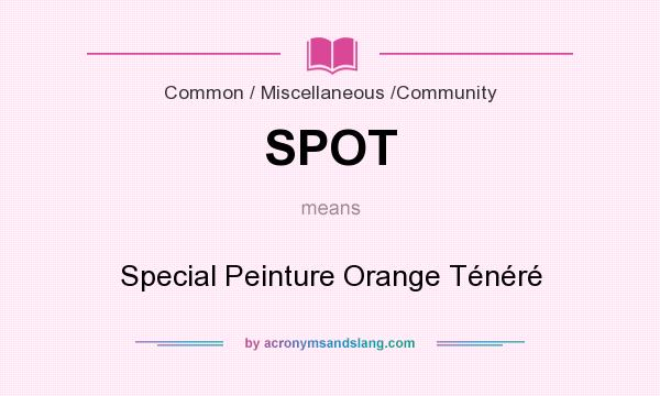 What does SPOT mean? It stands for Special Peinture Orange Ténéré
