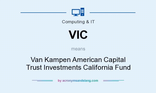 What does VIC mean? It stands for Van Kampen American Capital Trust Investments California Fund