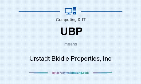 What does UBP mean? It stands for Urstadt Biddle Properties, Inc.