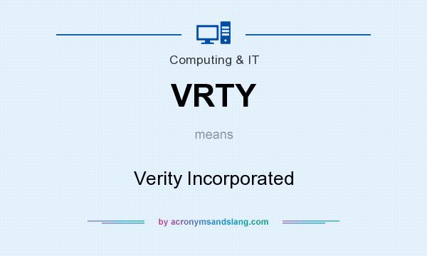 What does VRTY mean? It stands for Verity Incorporated