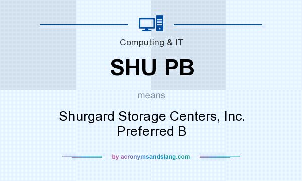 What does SHU PB mean? It stands for Shurgard Storage Centers, Inc. Preferred B