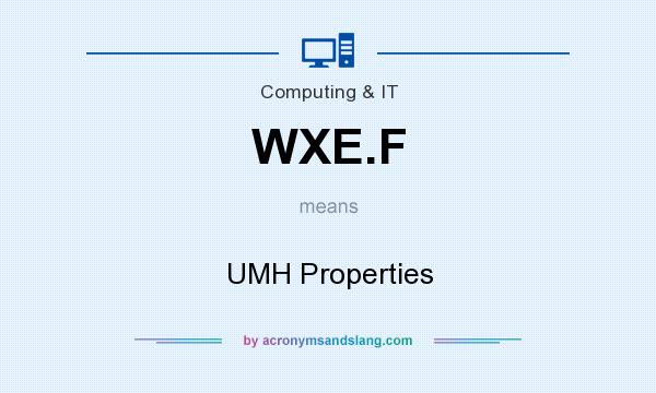 What does WXE.F mean? It stands for UMH Properties