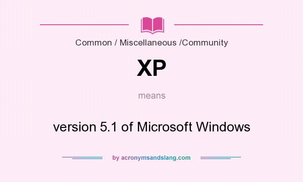 What does XP mean? It stands for version 5.1 of Microsoft Windows