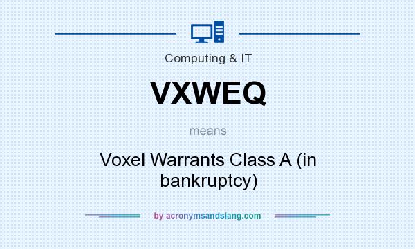 What does VXWEQ mean? It stands for Voxel Warrants Class A (in bankruptcy)