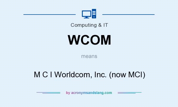 What does WCOM mean? It stands for M C I Worldcom, Inc. (now MCI)