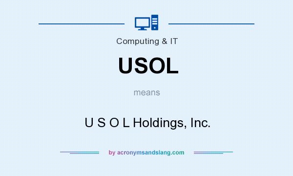 What does USOL mean? It stands for U S O L Holdings, Inc.