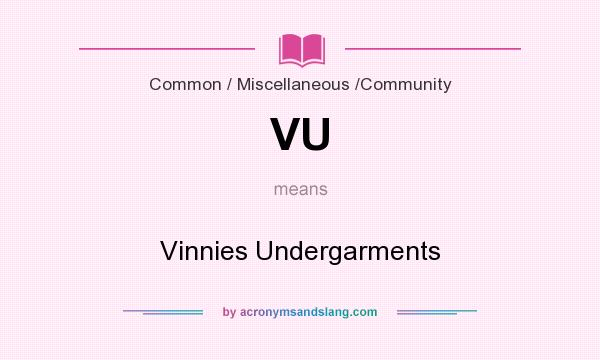 What does VU mean? It stands for Vinnies Undergarments