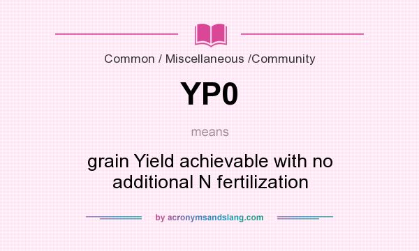 What does YP0 mean? It stands for grain Yield achievable with no additional N fertilization