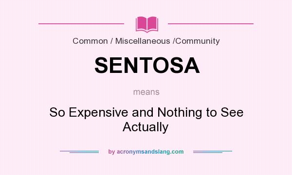 What does SENTOSA mean? It stands for So Expensive and Nothing to See Actually