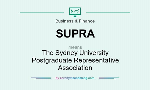 What does SUPRA mean? It stands for The Sydney University Postgraduate Representative Association