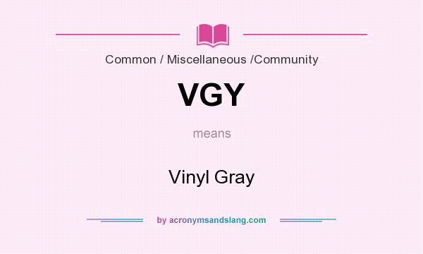 What does VGY mean? It stands for Vinyl Gray