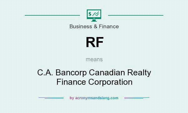 What does RF mean? It stands for C.A. Bancorp Canadian Realty Finance Corporation