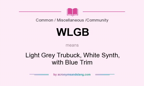 What does WLGB mean? It stands for Light Grey Trubuck, White Synth, with Blue Trim