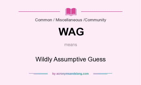 What does WAG mean? It stands for Wildly Assumptive Guess