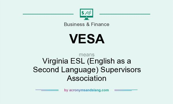 What does VESA mean? It stands for Virginia ESL (English as a Second Language) Supervisors Association