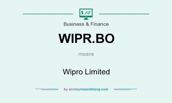What does WIPR.BO mean? It stands for Wipro Limited
