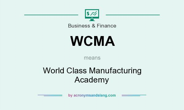 What does WCMA mean? It stands for World Class Manufacturing Academy