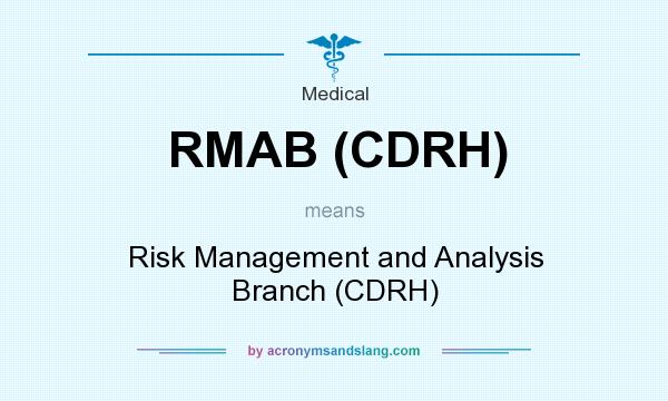 What does RMAB (CDRH) mean? It stands for Risk Management and Analysis Branch (CDRH)