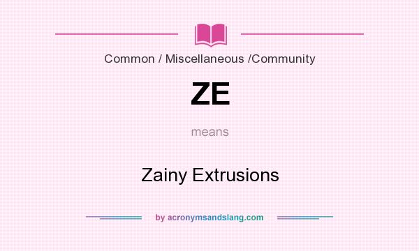 What does ZE mean? It stands for Zainy Extrusions