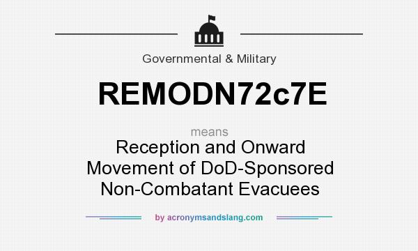 What does REMODN72c7E mean? It stands for Reception and Onward Movement of DoD-Sponsored Non-Combatant Evacuees