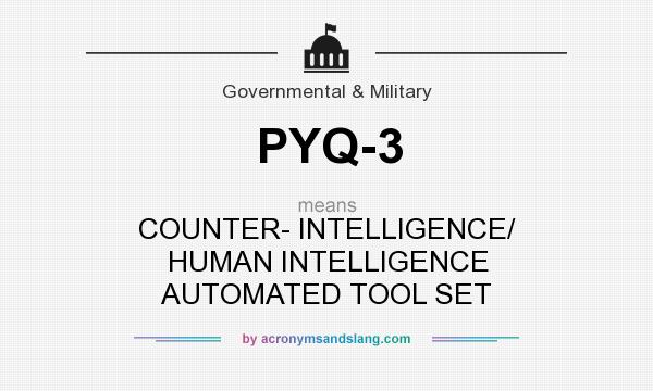 What does PYQ-3 mean? It stands for COUNTER- INTELLIGENCE/ HUMAN INTELLIGENCE AUTOMATED TOOL SET