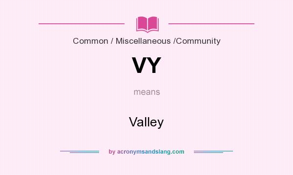 What does VY mean? It stands for Valley