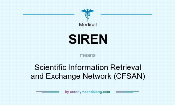 What does SIREN mean? It stands for Scientific Information Retrieval and Exchange Network (CFSAN)
