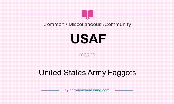 What does USAF mean? It stands for United States Army Faggots