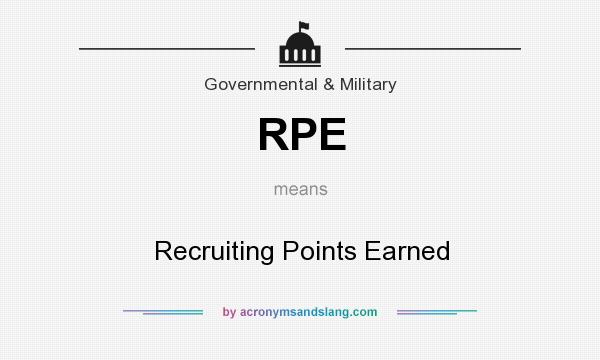 What does RPE mean? It stands for Recruiting Points Earned