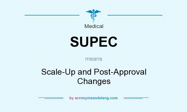 What does SUPEC mean? It stands for Scale-Up and Post-Approval Changes